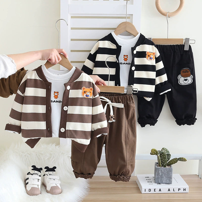Conjunto Infantil Masculino de Inverno 3 Peças Ursinho