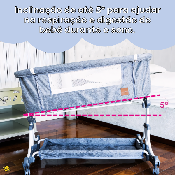 Berço Portátil Sleep (Balanço, Mosquiteiro e Abertura Lateral)