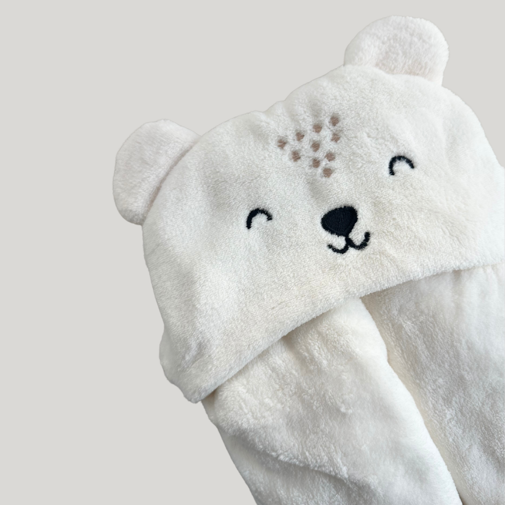 Cobertor Bebê Com Capuz Bear Off White