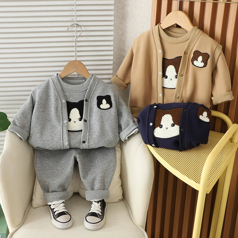 Conjunto Infantil Masculino Inverno 3 Peças Urso