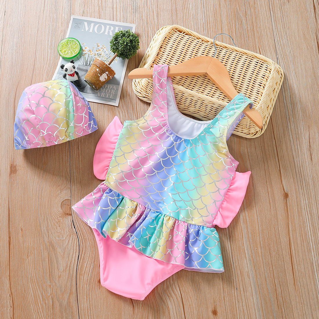 Maiô Infantil Sereia + Chapéu