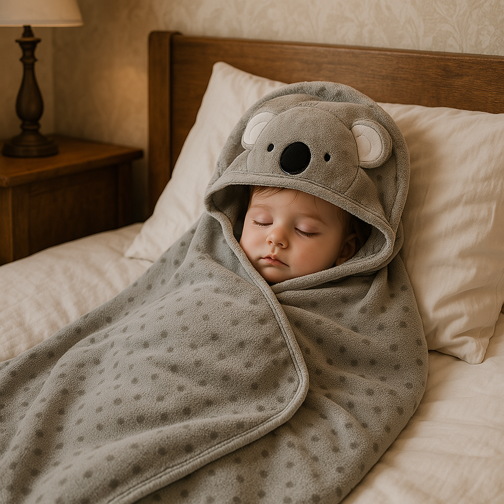 Cobertor Bebê Com Capuz Coala