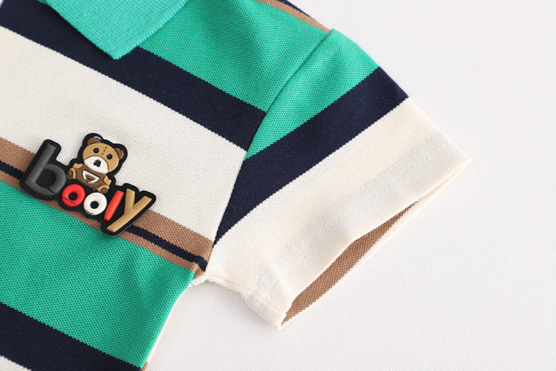 Conjunto Infantil Polo Lístras Ursinho