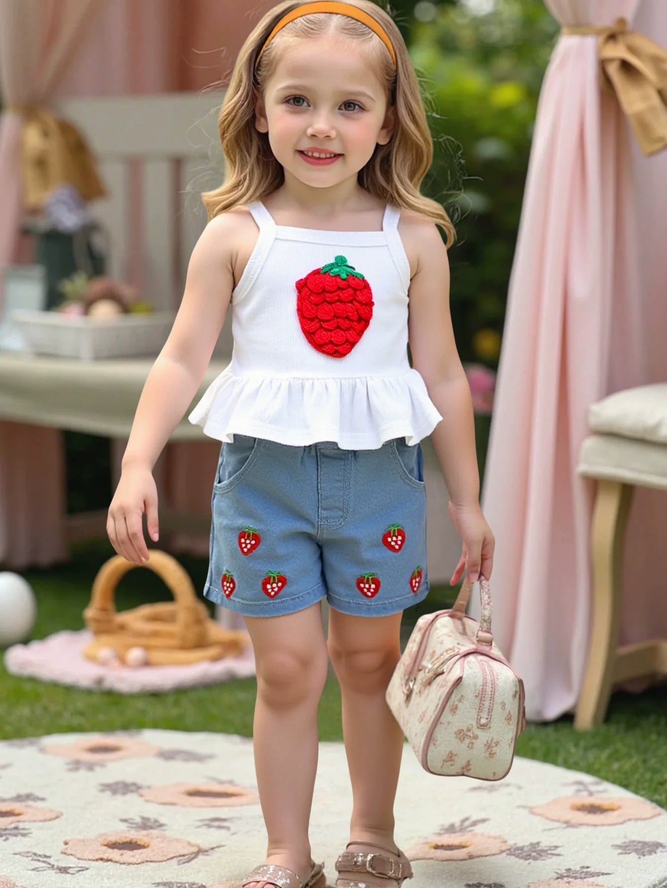 Conjunto Infantil Feminino Verão Moranguinhos