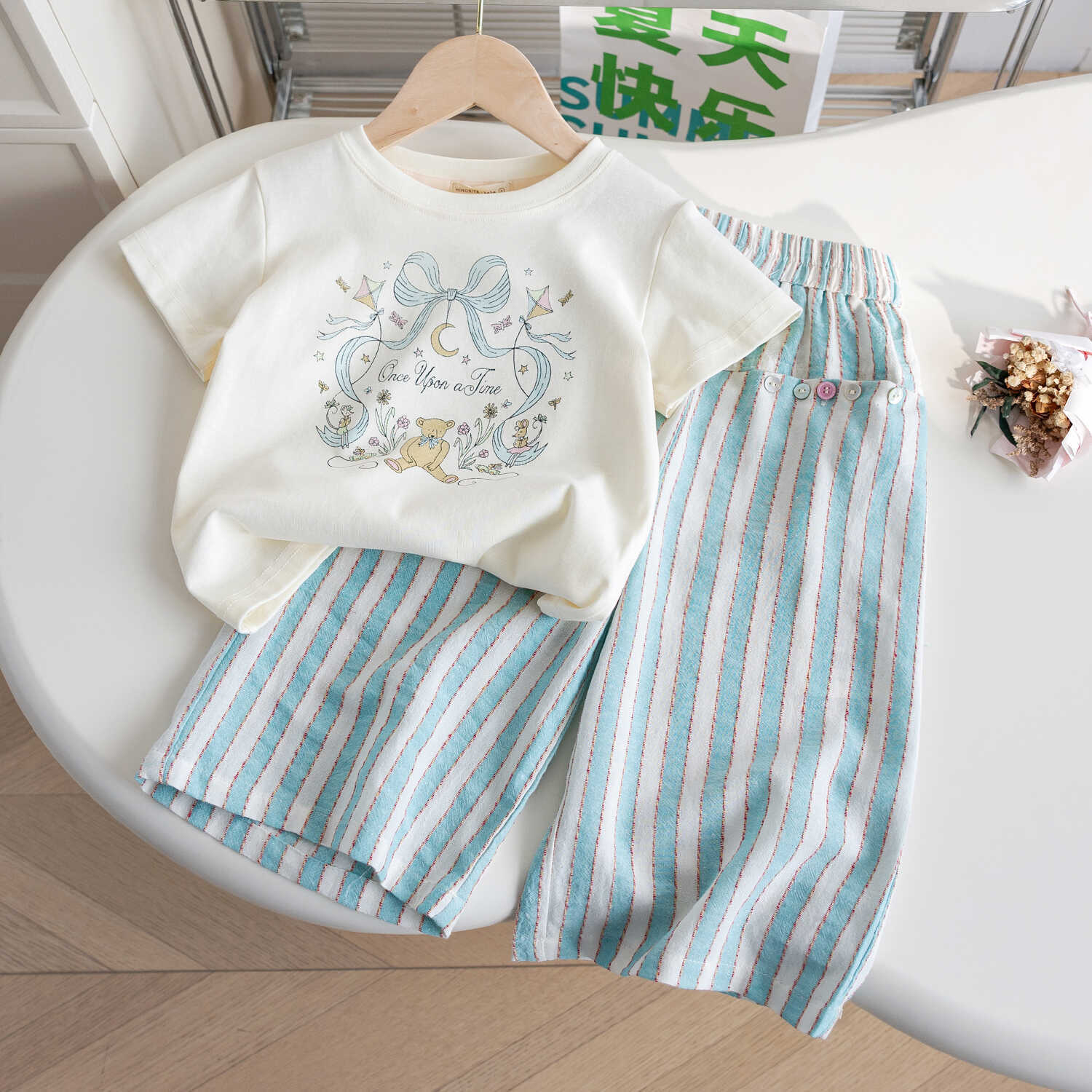 Conjunto Infantil Feminino Laço Lístras