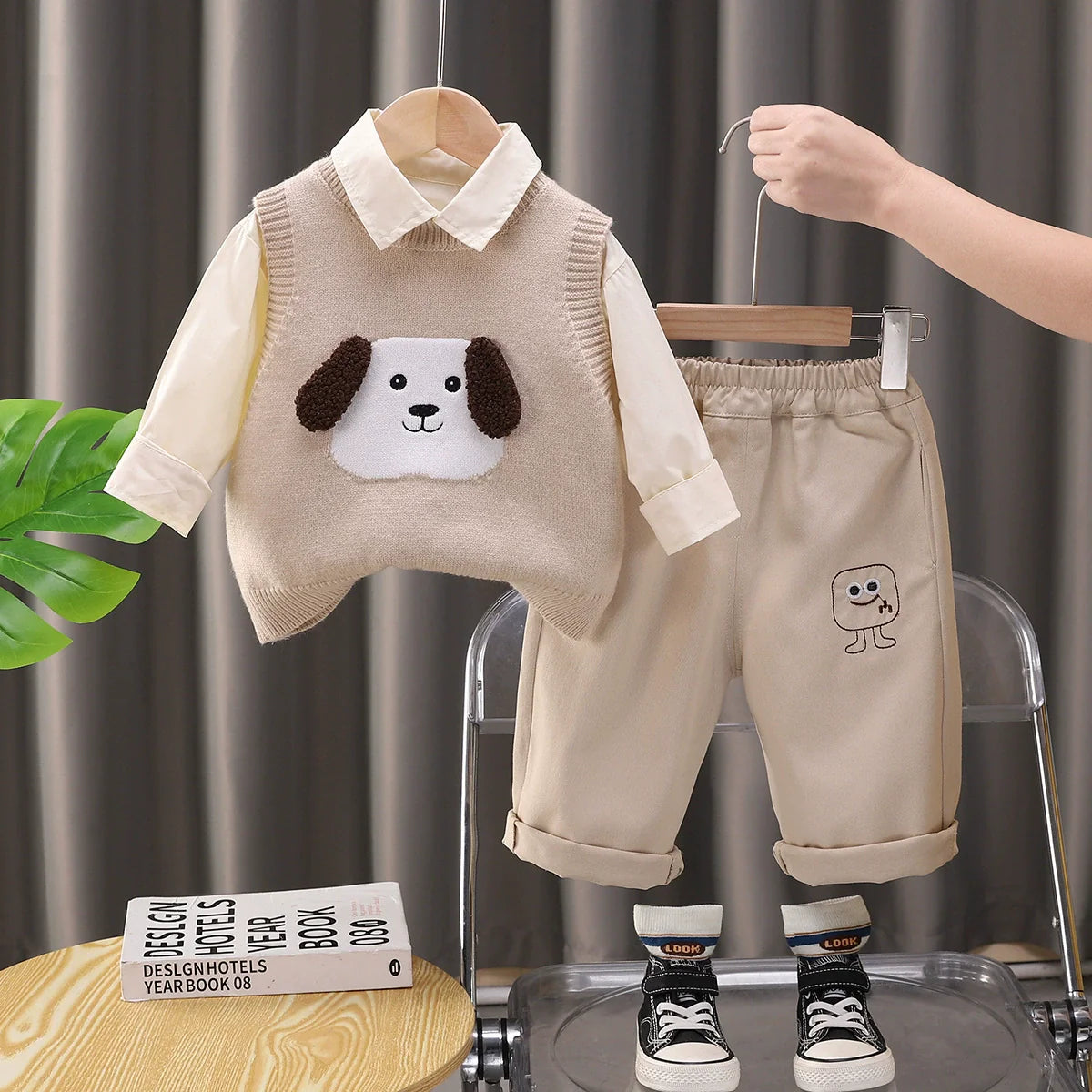 Conjunto Infantil Masculino 3 Peças Cachorrinho