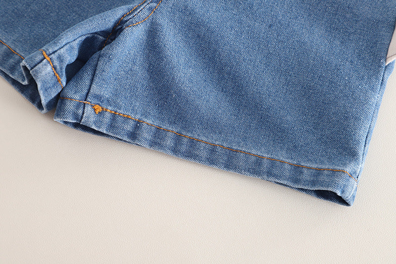 Jardineira Infantil Jeans com Camisa