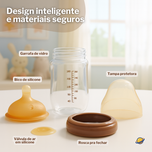 Mamadeira Anticólica Vidro Ultra Resistente