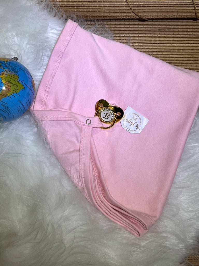 Manta em fio egípcio com prendedor de chupeta