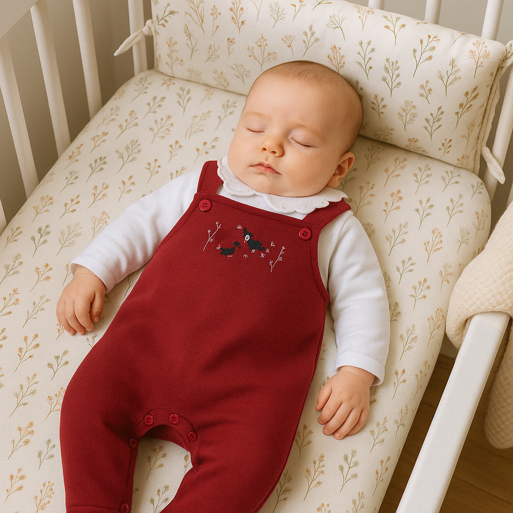 Conjunto Bebê 2 Peças Bordado Premium Flowers Red