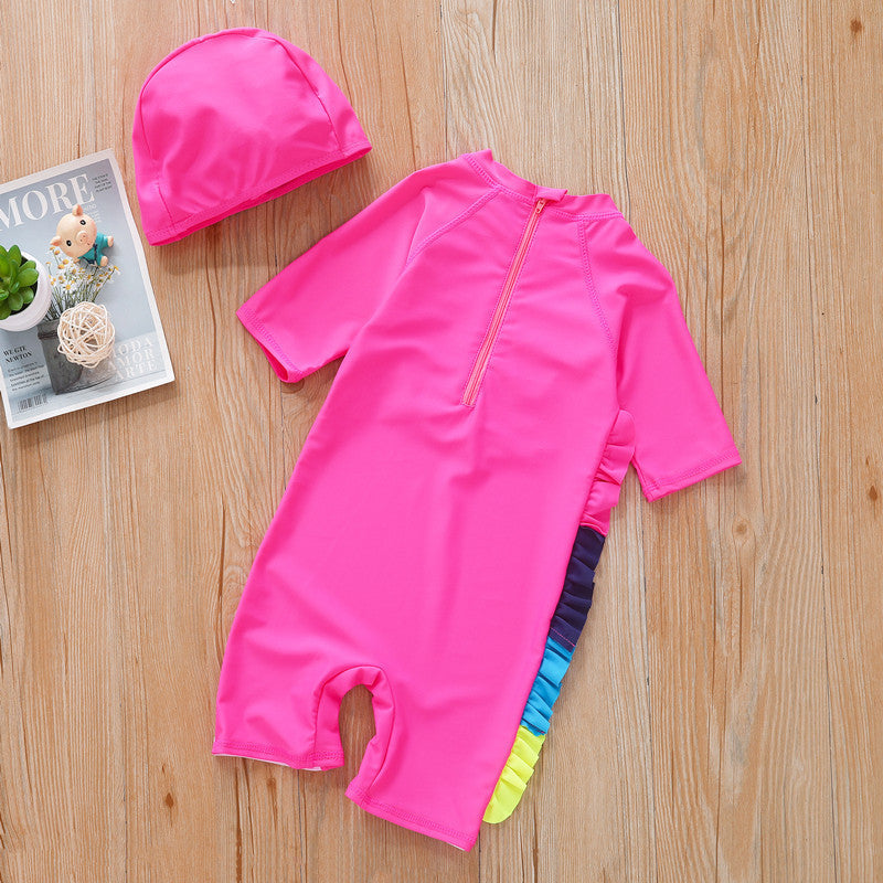 Macaquinho Infantil De Piscina Unicôrnio + Chapéu