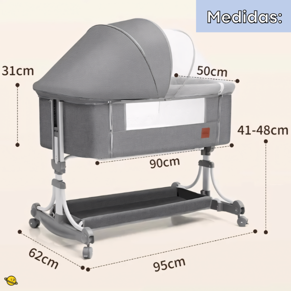 Berço Portátil Sleep (Balanço, Mosquiteiro e Abertura Lateral)