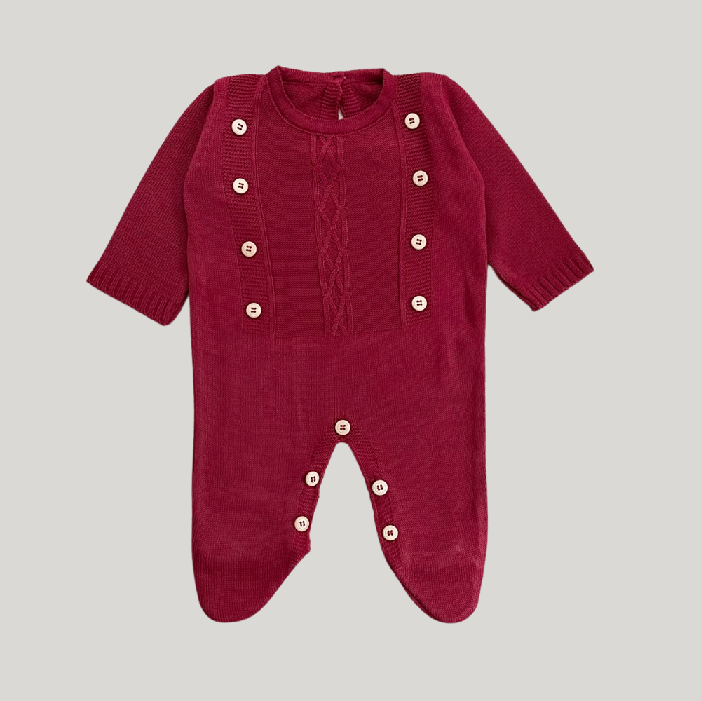 Macacão Recém Nascido Saída Maternidade Buttons Red