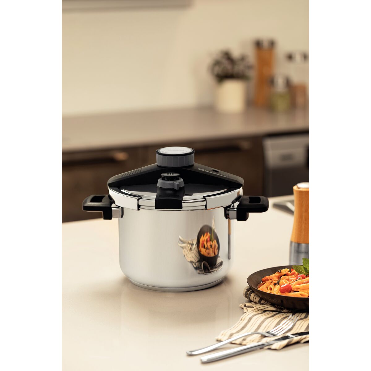 Panela de Pressão em Aço Inox