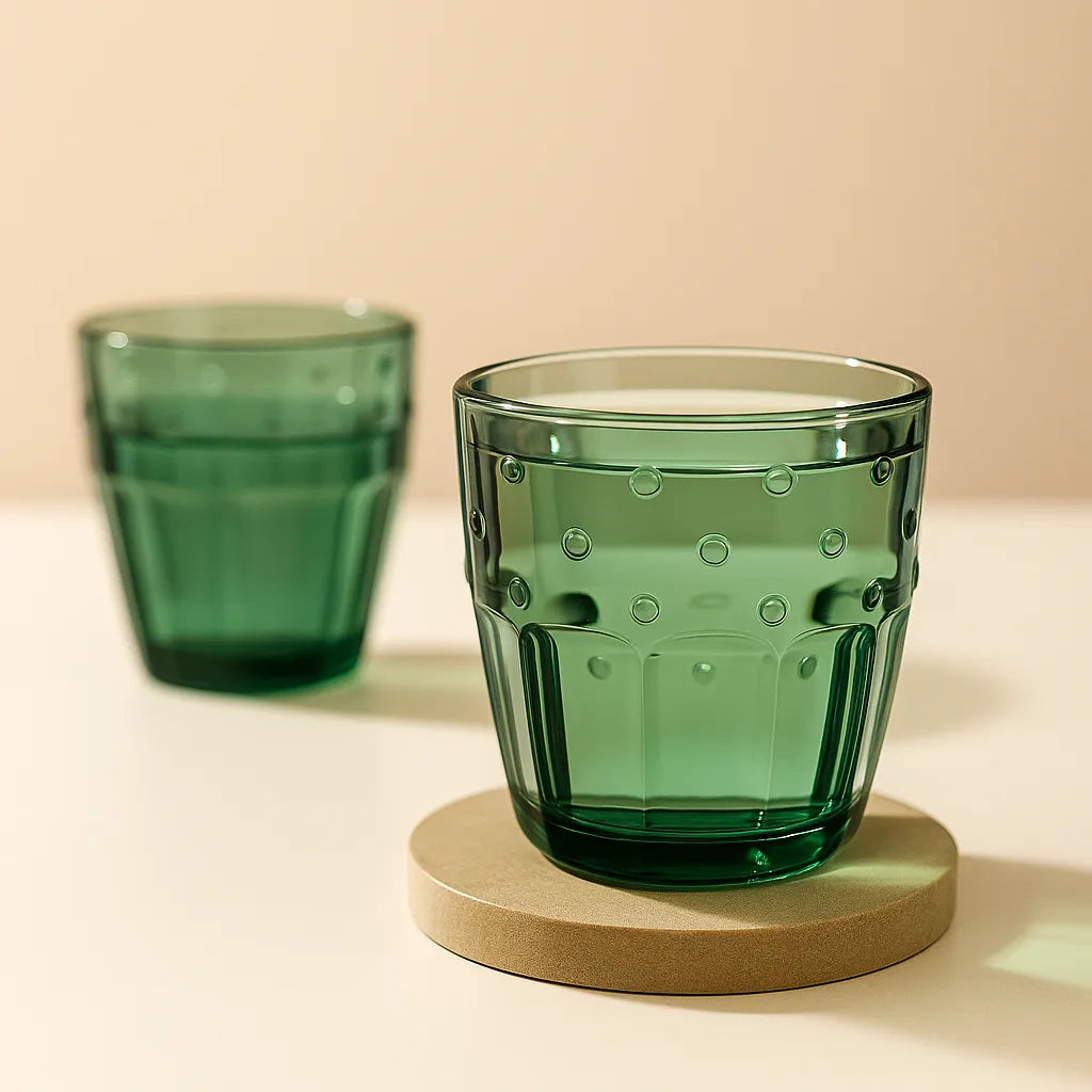 Kit Copos Cactos de Vidro Verde Empilháveis