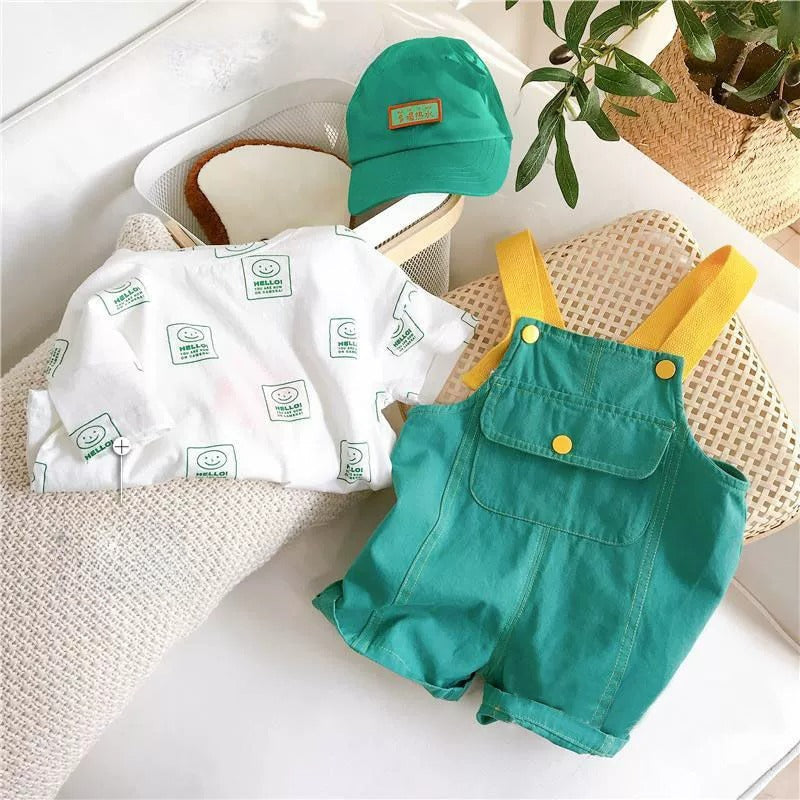 Jardineira Infantil Verão Bolsinhos