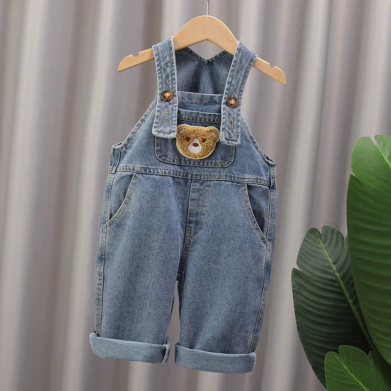 Jardineira Infantil Jeans Ursinho
