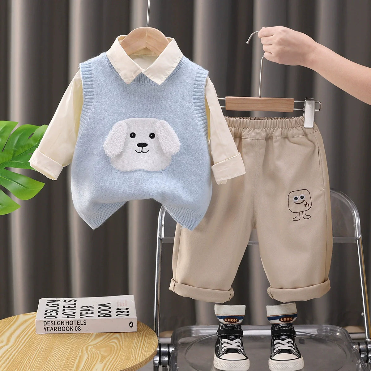 Conjunto Infantil Masculino 3 Peças Cachorrinho