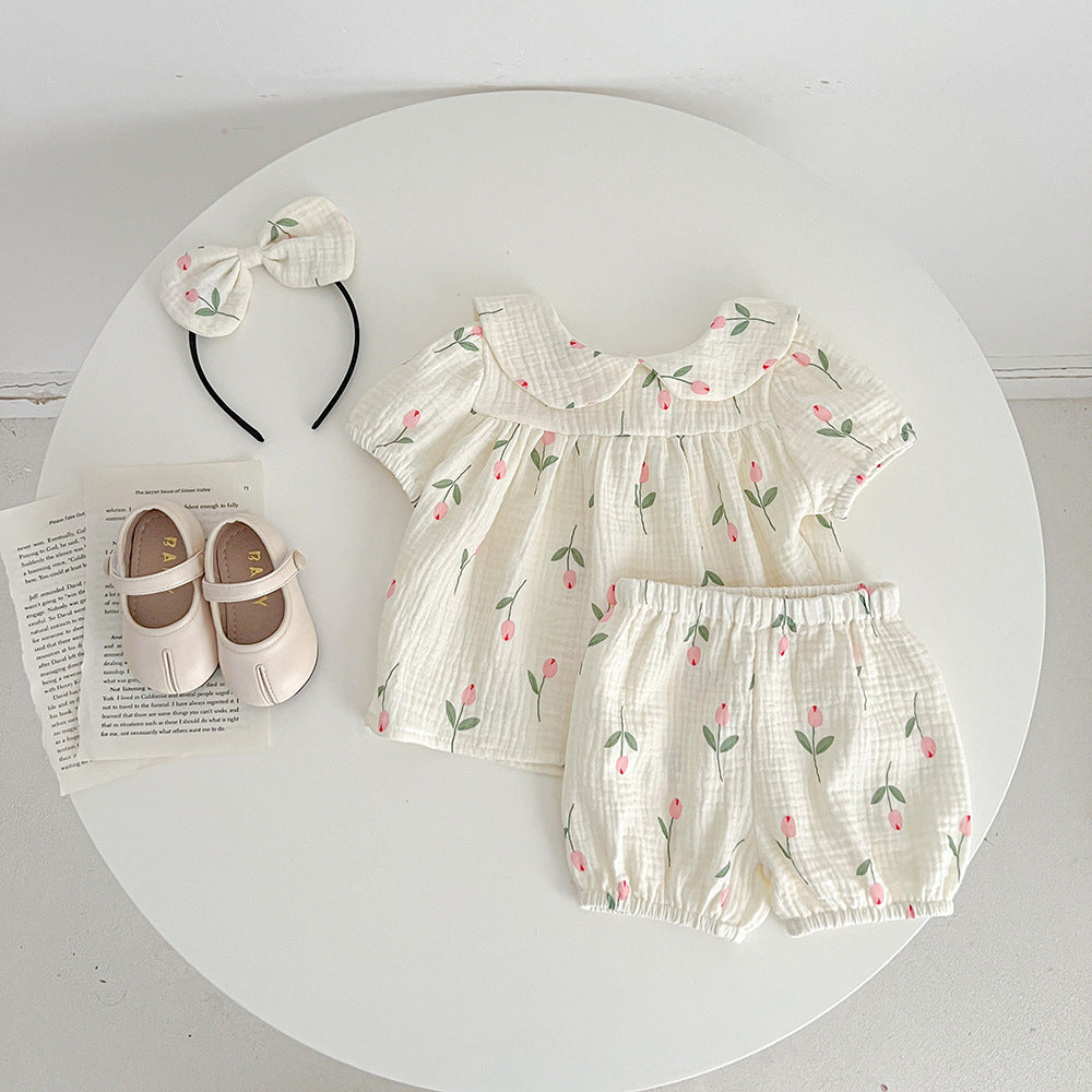 Body/ Conjunto Infantil Feminino Tulipas