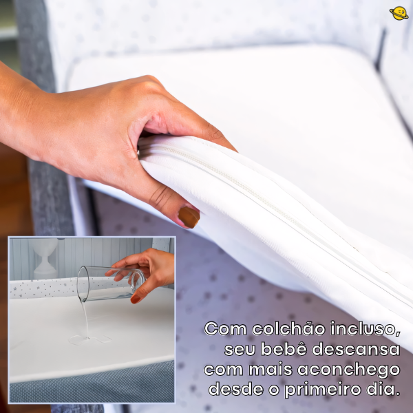 Berço Portátil Sleep (Balanço, Mosquiteiro e Abertura Lateral)