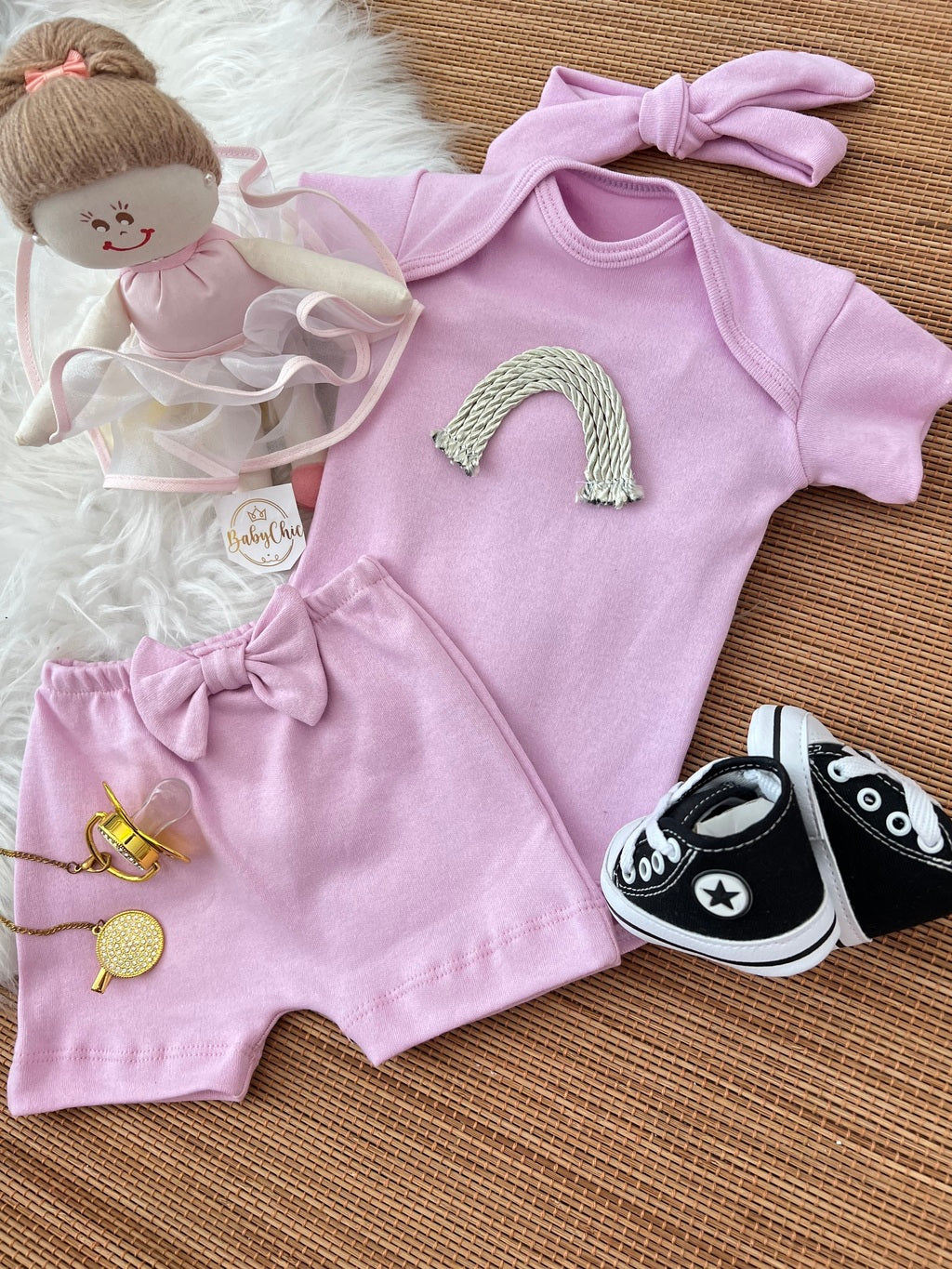 Kit basiquinho menina em fio egípcio