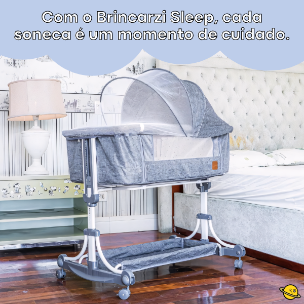 Berço Portátil Sleep (Balanço, Mosquiteiro e Abertura Lateral)